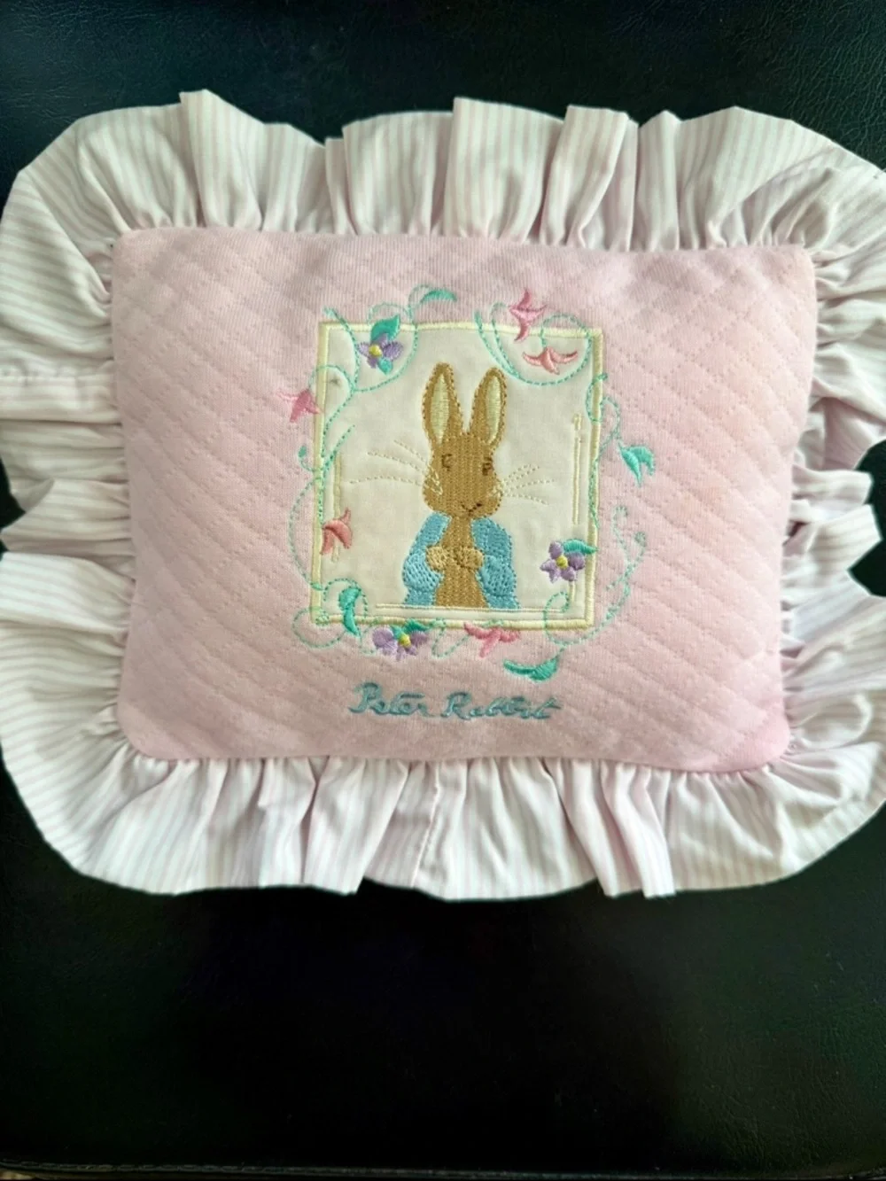 VTG EDEN LLC. Peter Rabbit Embroidered Pillow Shaped Music Box For Baby Girl
